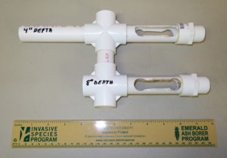 completed long hole two-depth PVC pipe assembly