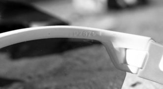 A picture of the frame of safety glasses that displays the text "PZ87+".