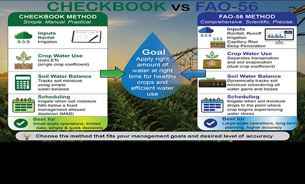 Irrigation Scheduling Methods: Checkbook vs FAO-56